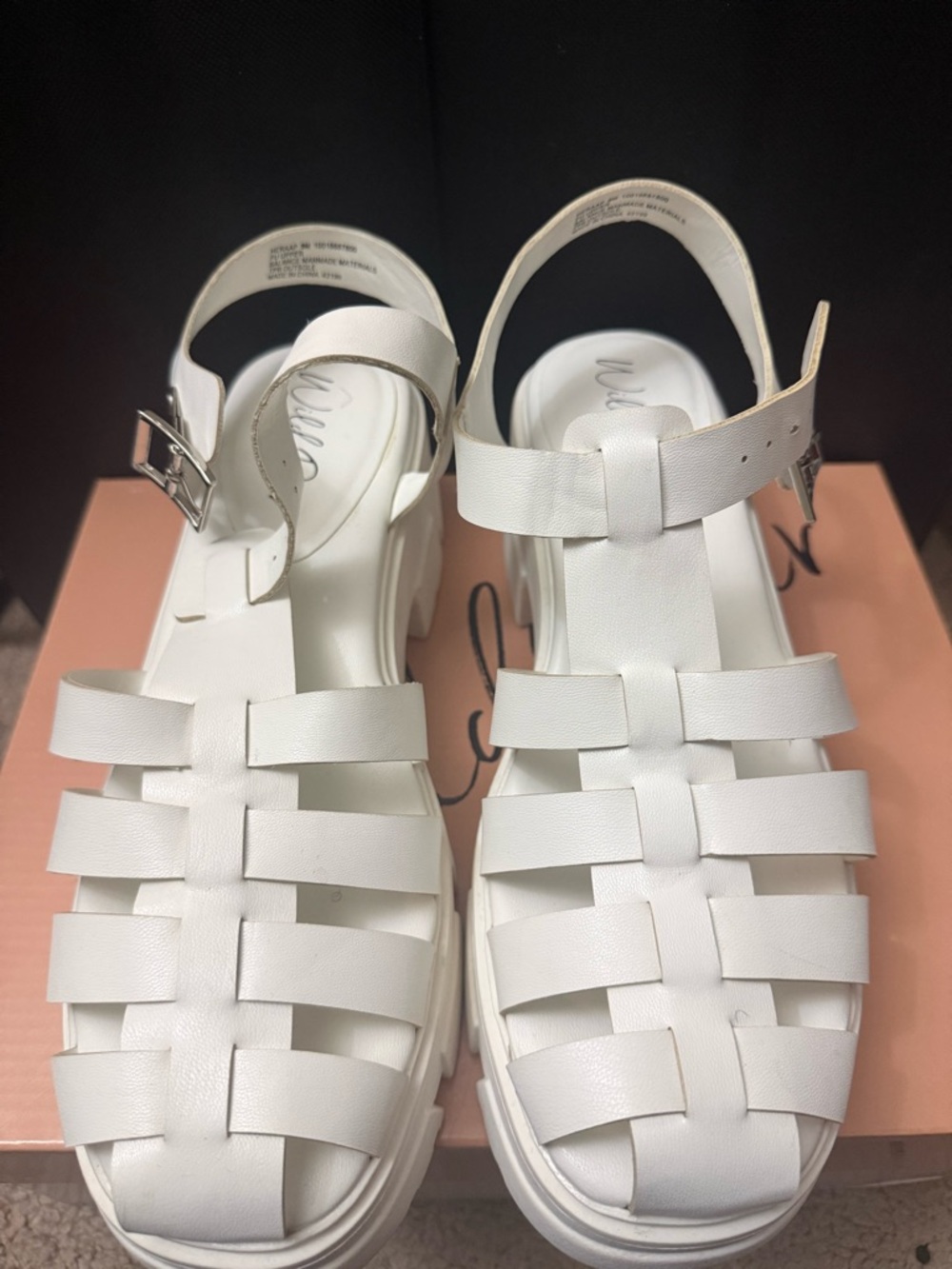 White Women’s Strappy Platform Sandals